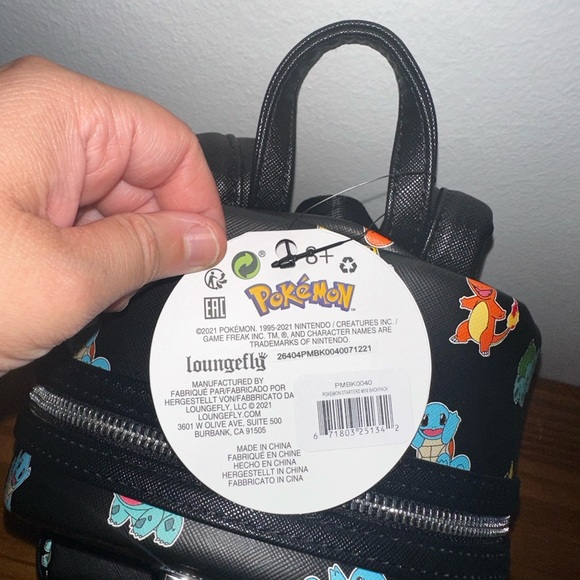Loungefly Pokémon Nintendo Character Mini Backpack Black One Size - Picture 7 of 7